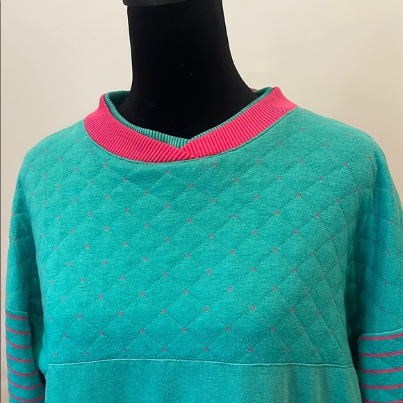 Teal and Pink Women's Sweatshirt vintage - Picture 2 of 2